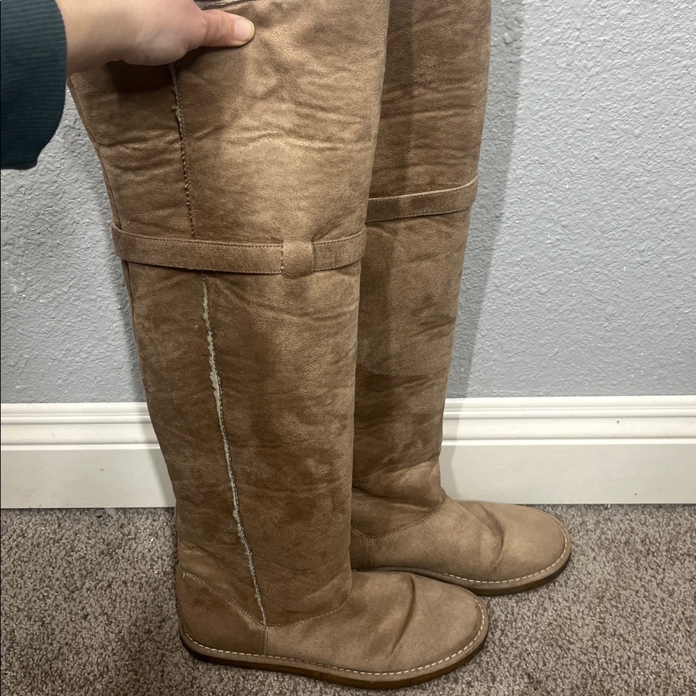 Stella McCartney Over The Knee Brown Vegan leather boots